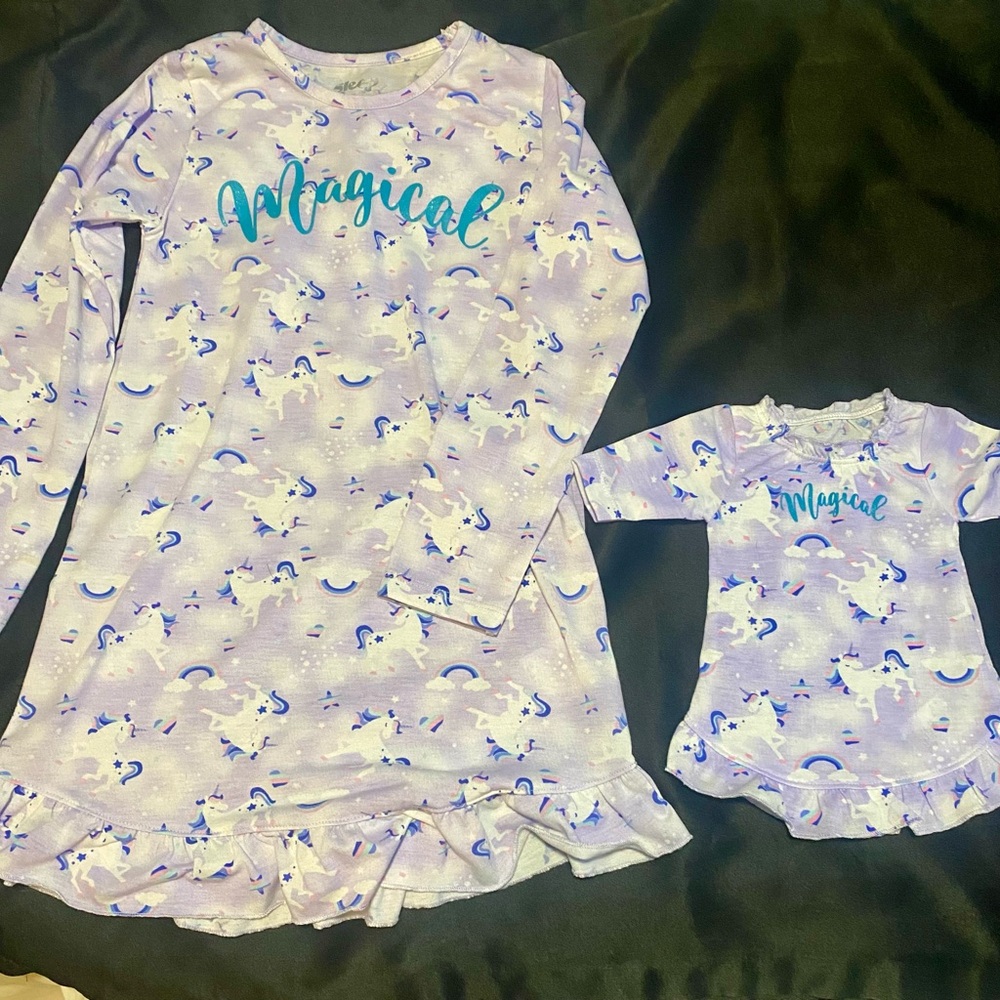 Magical Unicorn Kids Pajama Set - Purple
